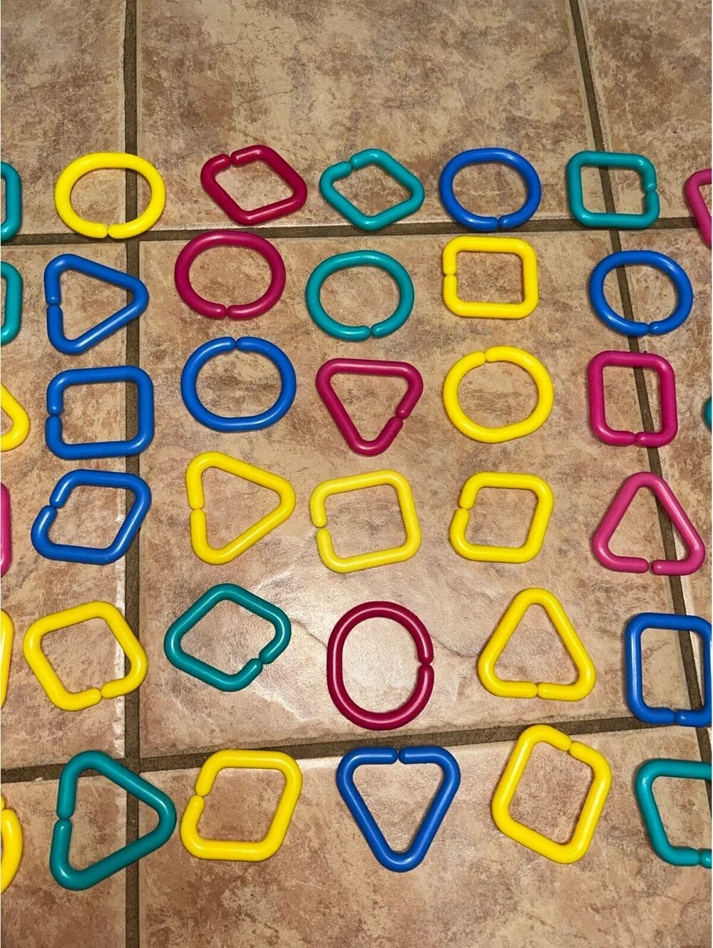 40pc Colorful Linking Shapes Preschool Learning Toys Circles Squares Triangles